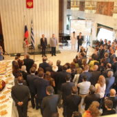 Фоторепортаж: Поздравление ветеранов с 73 годовщиной Победы в посольстве РФ в Греции (8 мая 2018)